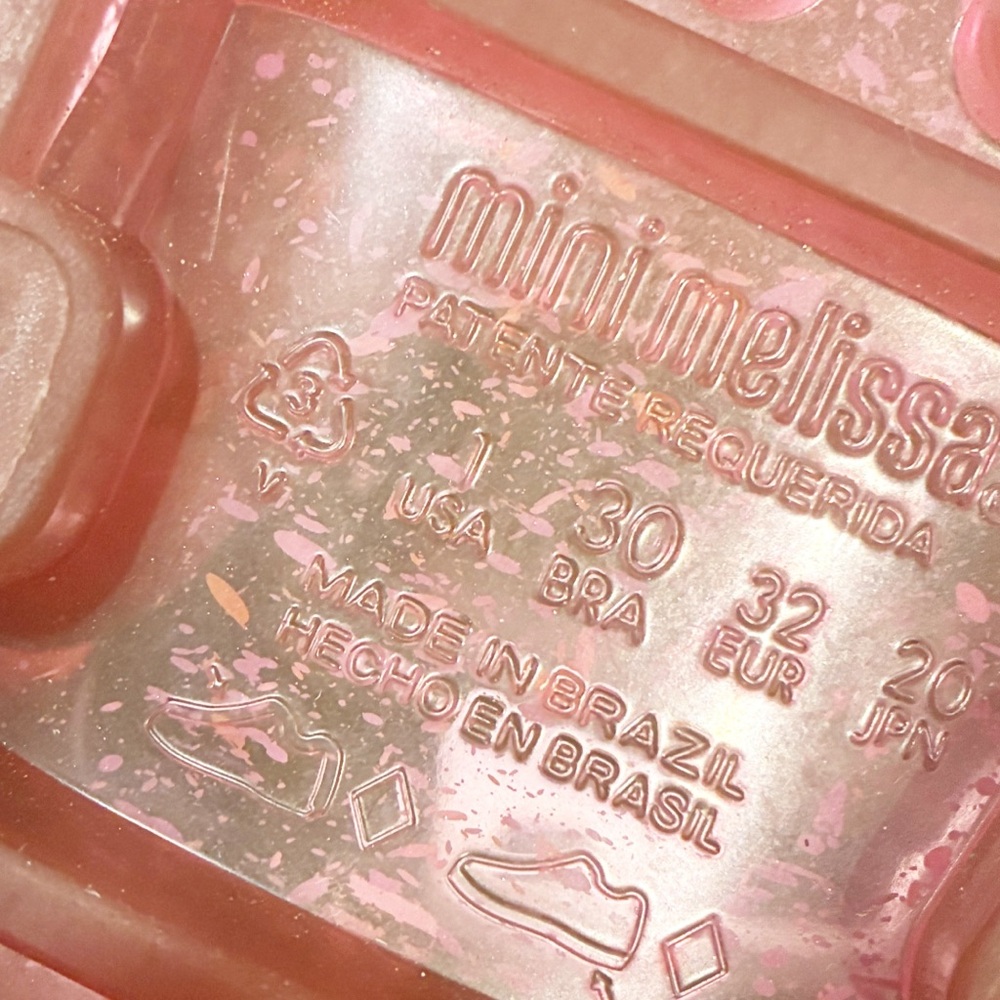Mini Melissa Pink Glitter Jelly Slide Sandals - Picture 6 of 6